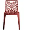 LEQUAIDESAFFAIRES Lot de 4 chaises empilables TELA / Rouge
