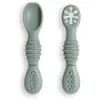 Cuillères bébé d'apprentissage silicone Eucalyptuse