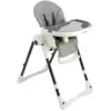 MAÏKA Chaise haute Design Gris,  hauteurs d'assise, roulettes