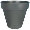 Bac à fleurs rond RIVIERA LOFT - Plastique - Diamètre 40 cm - Gris