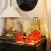 Déco 3 boules en verre brun illuminées