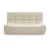 Banquette modulable 2 places tissu chenille écru