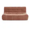 Banquette modulable 2 places tissu chenille terracotta
