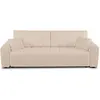 Canapé droit convertible giorgio 3 places tissu bouclette taupe