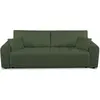Canapé droit convertible giorgio 3 places tissu bouclette vert kaki