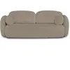 Canapé droit convertible carlotta 3 places tissu bouclette taupe