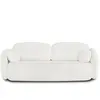 Canapé droit convertible carlotta 3 places tissu chenille écru