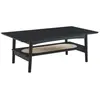 BAÏTA Table Basse Anatole Noir et cannage rotin