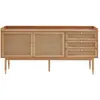 BOMBONG - Buffet 2 portes 3 tiroirs en bois et cannage L180cm Drawer