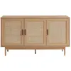 BAÏTA - Buffet Amana Effet chêne et cannage rotin 133cm