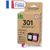 UPRINT Pack de 2 cartouches d'encre remanufacturées HP 301 noire et co...