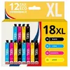 123Consommables Cartouche compatible - Megapack Compatible Epson T18xl, 12 Cartouches