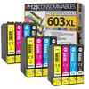 123CONSOMMABLES - 603XL - Pack 12 cartouches compatibles EPSON 603 XL