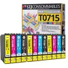 123CONSOMMABLES - T0715-12 Cartouches E711-E712-E713-E714 Compatible pour Epson