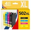 123CONSOMMABLES - 502XL - Cartouche d'encre Compatible pour Epson 502 XL pour Ep