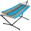 JOBEK - Set Hamac METALIK GraphiK Turquoise Anthracite FSC 100% - 300x140x95 cm