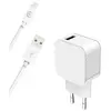 Kit Chargeur USB A 2.4A + Câble USB A / Lightning 1.2m Blanc Bigben