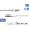Câble Lightning FORCE POWER vers USB-C Renforcé 1.2m Recyclé Blanc