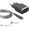 Chargeur maison 2.4A IC Smart + Câble renforcé USB A/Lightning Garanti...