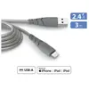 Câble Force Power CBL Ultra-renforcé USB-A vers Lightning 3m Gris