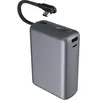 Powerbank 20000mAh USB-A / USB-C 40W PD / QC avec Câble Intégré Charge Rapide Gris
