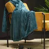 TODAY Plaid en Velours Côtelé Essential - Bleu Paon - L 150 X L 200 Cm