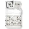 TODAY Parure de lit Coton 2 personnes - 240x260 cm - Imprime Blanc Eden