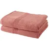 TODAY Lot de 2 Serviettes de Bain 100% coton - 50x100 cm - Terracotta