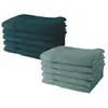 TODAY Lot de 10 serviettes de Toilette 50x90 cm 100% Coton - 5 paon + 5 celadon