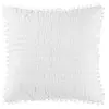 Paris Prix Housse de coussin +encart 45 x 45 cm microfibre+pompons dorinette Blanc
