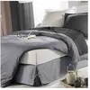 DOUCEUR D'INTERIEUR Cache sommier nouettes 90 x 190 cm panama polycoton sommina Gris