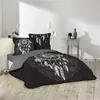 DOUCEUR D'INTERIEUR Parure 3 p. 240 x 220 cm imprime 42 fils dessin place ista Noir