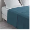 Drap plat lit 2 personnes 240 x 300 cm 100% coton 57 fils couleur Bleu...