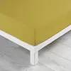 douceur d'intérieur, Drap Housse (160 x 200 cm) Linette Jaune, 100% Coton