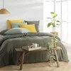 DOUCEUR D'INTÉRIEUR Parure de lit 140 x 200 cm double gaze coton uni 57 fils Angelia Kaki