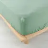 Drap housse 140x190 double gaze de coton sauge Angelia