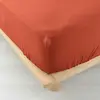 Douceur d'Intérieur Drap housse 2 personnes 160x200 cm dble gaze coton 57 fils Angelia Orange