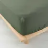 Drap housse 140x190 double gaze de coton kaki Angelia