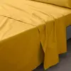 DOUCEUR D'INTÉRIEUR Drap plat 2 pers. 240 x 300 cm percale de coton 78 fils Curry