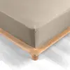 Douceur d'Intérieur Drap housse 160x200 cm - Percale 100% coton - Bonnet 30 cm Sable