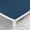Drap housse Biolina en coton biologique bleu nuit bonnet 30 cm 180x200