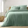 Douceur d'Intérieur Parure de lit 240 x 220 cm double gaze coton uni 57 fils Angelia Sauge