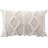 Coussin dehoussable 30 x 50 cm polycoton tufte Safira Naturel
