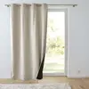 DOUCEUR D'INTERIEUR Rideau isolant thermique a oeillets 140 x 260 cm isolant/velours relief Polarchic Sable