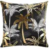 Douceur d'Intérieur Housse de Coussin - PARIS PRIX - Feanor - 60x60cm - Noir & Or - Effet Velours