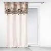 Douceur d'Intérieur Rideau a oeillets 140 x 240 cm en coton + haut impirmé Keya lodge Taupe
