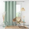 Douceur d'Intérieur Rideau a oeillets 140 x 260 cm microfibre unie absolu Sauge