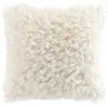 Coussin doux en imitation fourrure avec housse amovible Naturel 45x45 ...