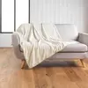 Plaid bouclette unie Wooly Naturel 125x150