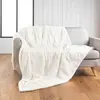 Douceur d'Intérieur, Plaid (125 x 150 cm) Foxy Naturel, Imitation Fourrure/Sherpa